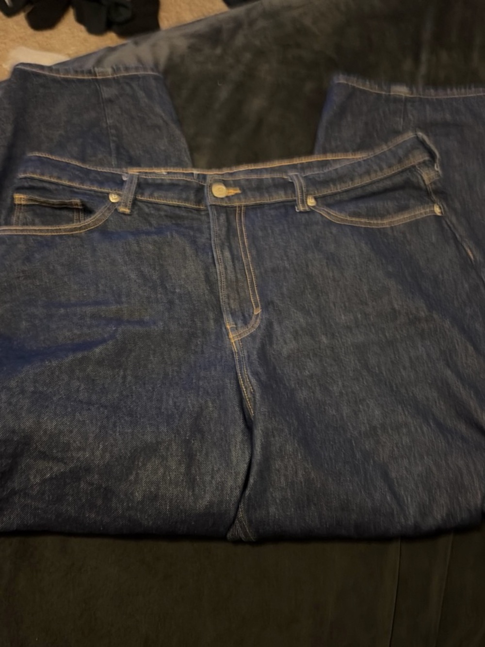 Men's Classic Dark Blue Denim Jeans